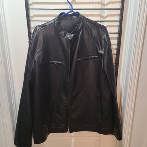 Men faux leather jacket